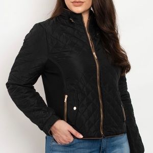 Black Quilted Jacket--Plus Size but small